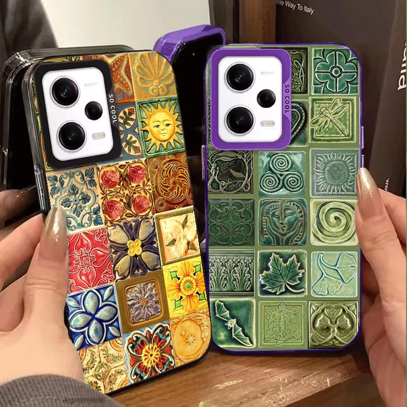 Italian Sicilian Style Floral Pattern Soft Phone Case for Xiaomi Redmi Note 13 14 15 Pro Plus 12S 12 11S 11 11T 10S 10 Shockproo