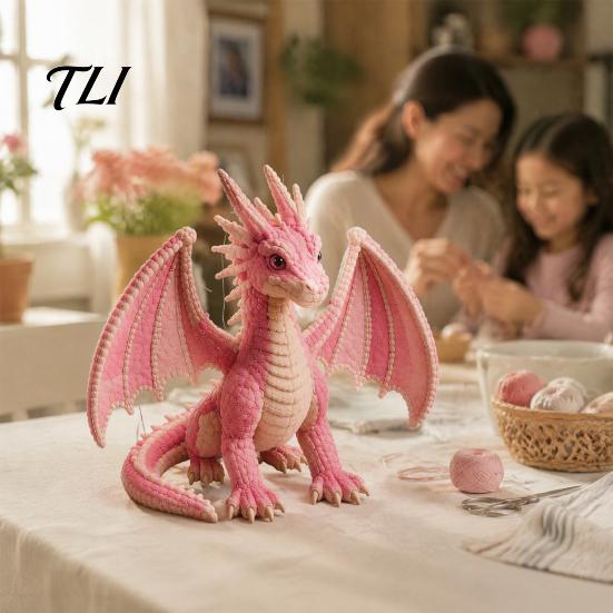 Creative Gifts for Craft Enthusiasts Flying Dragon Patchwork DIY Kit Collection, Handmade Animal Sewing Kit, Relaxing Crafting Kits Home Art