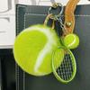 Creativity Cute Tennis Keychain Key Accessories Cartoon Ball School Bag Pendant Simple Diy Tennis Fur Key Chain For Girl Gift