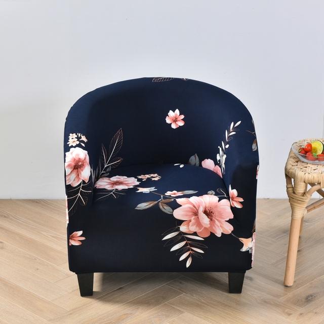 Club Chair Cover Stretch Tub Chair Slipcover Printed Sofa Cover Spandex Couch Covers For Living Room Bar Study