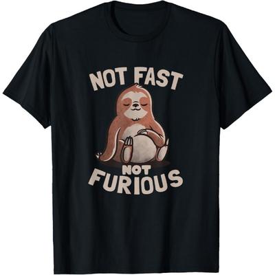 Cute Not Fast Not Furious Funny Movie Parody Lazy Sloth T-Shirt