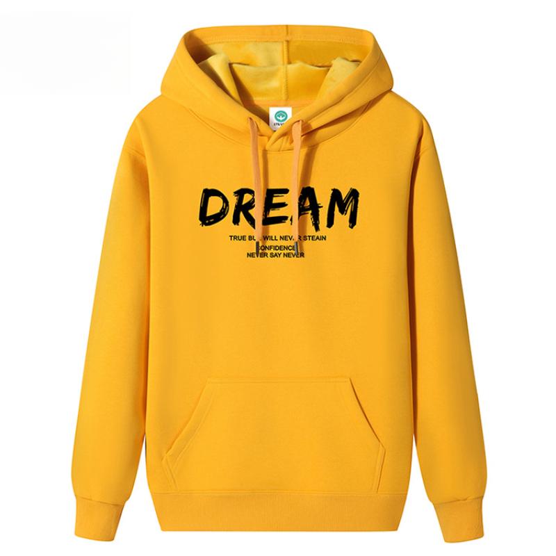 QICED Autumn and Winter Hooded Sweatshirt Men's Hooded Warm Padded Thickened Pullover Loose Large Size Trendy Hoodie