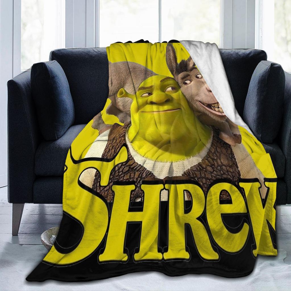 Shreks Donkey Cartoon Movie Blanket Fleece Spring/Autumn Multifunction Lightweight Throw Blanket for Bed Car Rug Piece