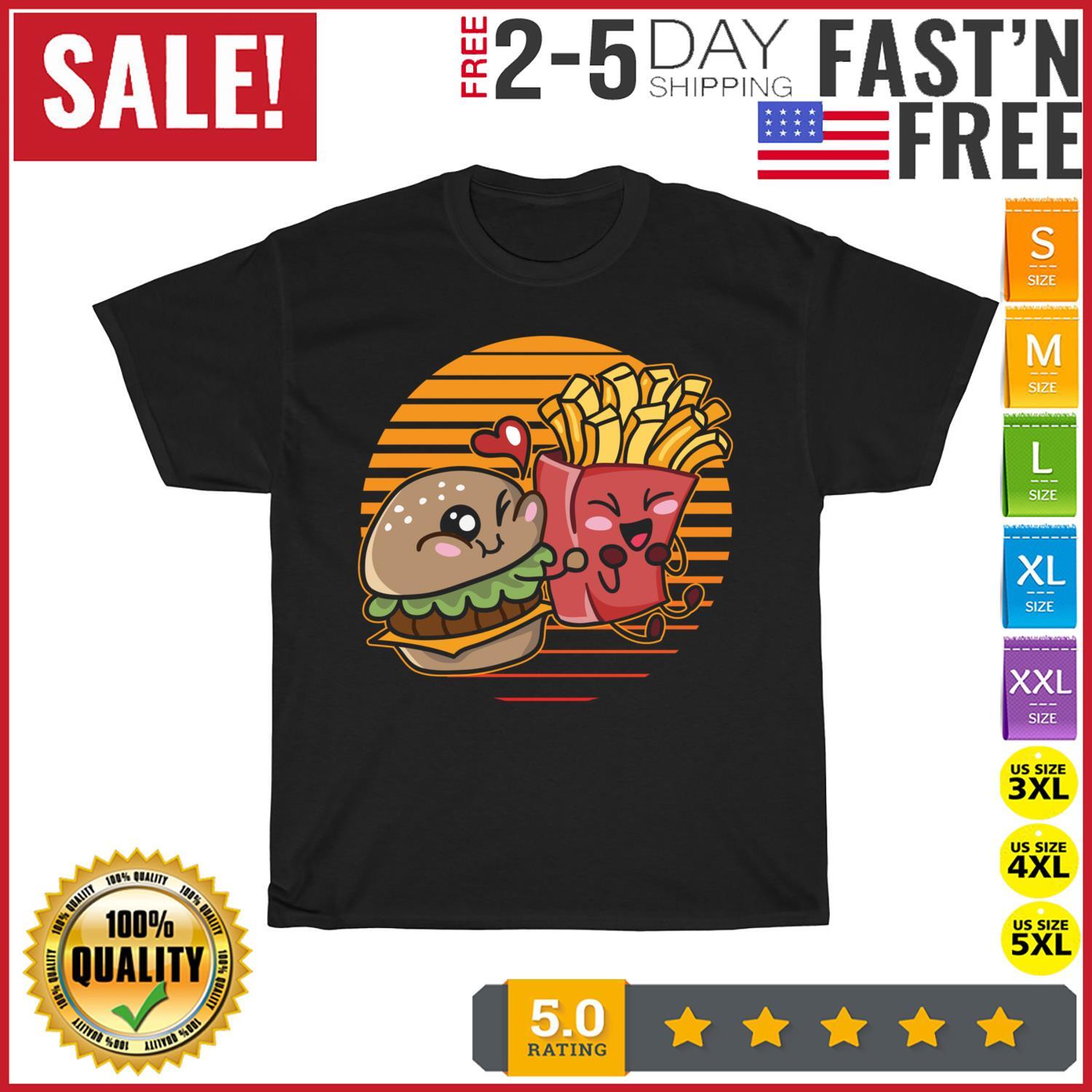 Food Lover Valentines Day Burger Fries Perfect Pair Feb 14 T Shirt Mens Womens Tees Top Men Women Kid S