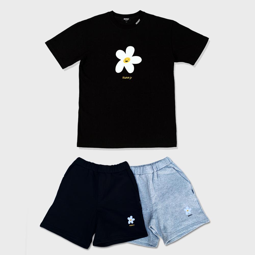 Respect [Package] Sunny Tee + Half Pants Black/M