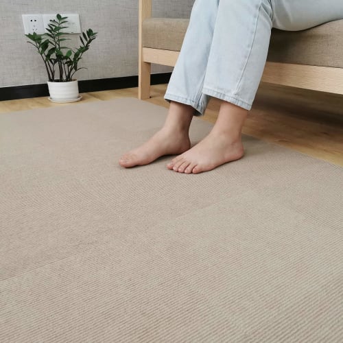 BITTOP 40-Piece Large Tile Carpet Set, 45*45cm, Washable, Antibacterial and Odor-Resistant, Anti-Slip, Anti-Slip, Compatible with Underfloor Heating,