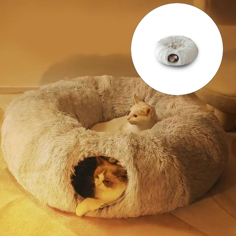 Pet Resting Hideaway Bed House Condo Plush for Small Large Pet Warm Bed Nest for Dogs Cats Cave Plush