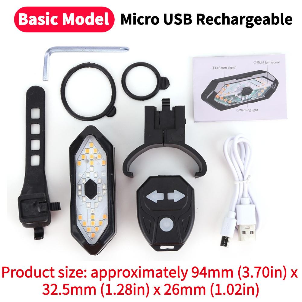 Turn Signal Rear Lamp Rechargable with Remote Control Waterproof E-Scooter Safety Warning Tail Light LED for M365 Pro 2 MI 4