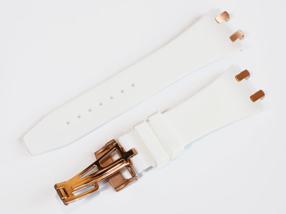 King Watch Parts Compatible with Audemars Piguet Royal Oak 41mm Chronograph with Aftermarket Rubber PG [Import Original] D-Buckle (Models 15400,