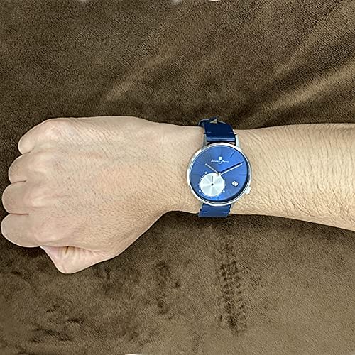 Salvatore Marra Men's and Women's Unisex Leather Watch with Simple Modern Design, SM20105-SSBL