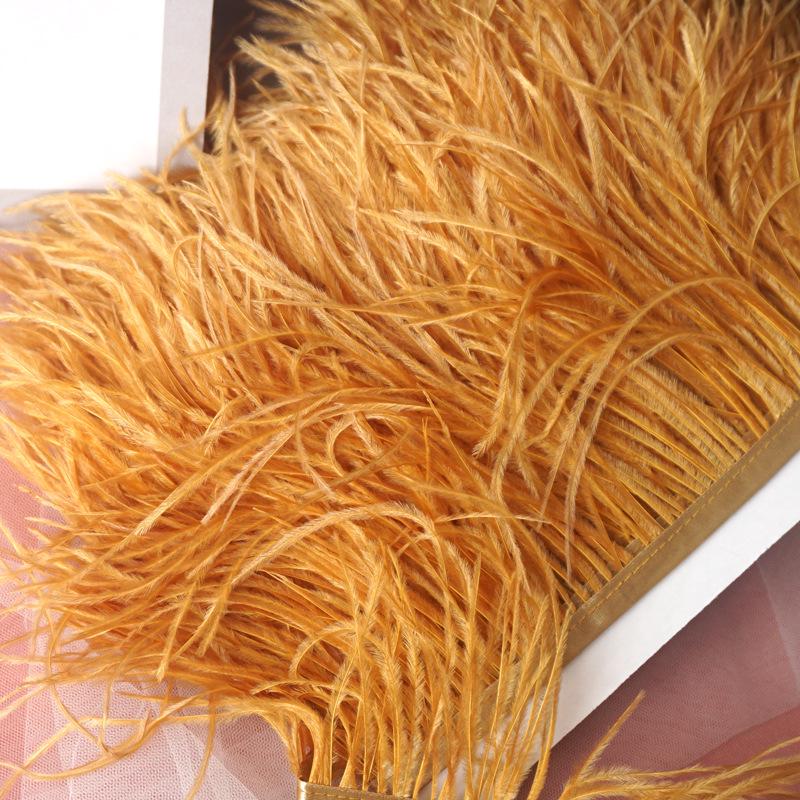 Ostrich Feather Fringe - Various Colors, 10-15cm, 1 Meter for Clothing Accessories
