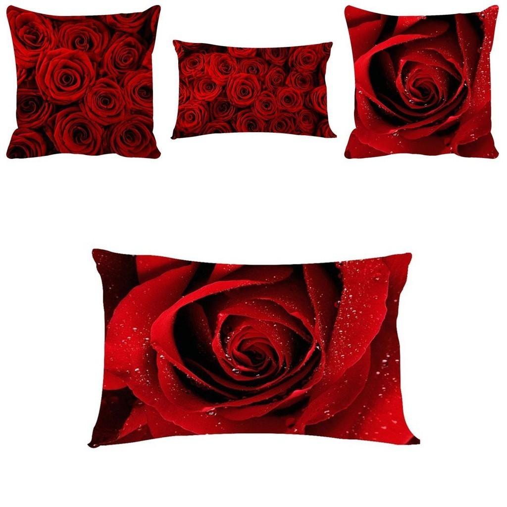 Elegant Romantic Rose Pillowcases In Soft Polyester Perfect For Home Decor And Comfort