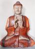 Buddha Statue Hand Carved Wood 60cm Two Hands