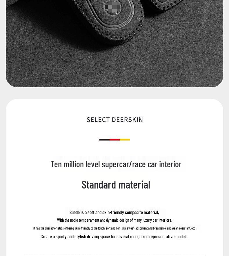 Mercedes-Benz E300L Key Cover: Suede Grade with Buckle for Men's C260LC200L GLC/GLB220