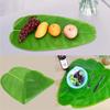 Tropical Faux Banana Leaf Large Drink Cup Coasters Fruits Plate  Home Garden Decor