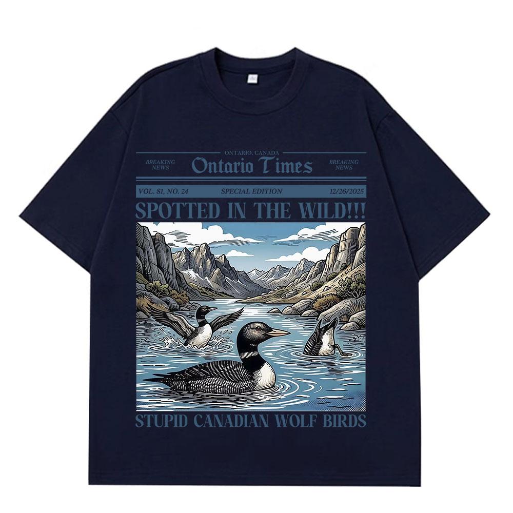 Heißer Rivalität Dummer Kanadischer Wolf Vogel Lustiges Meme T-Shirt Herren Damen Harajuku T-Shirts Kurzarm Locker Freizeit T-Shirts Oberteile