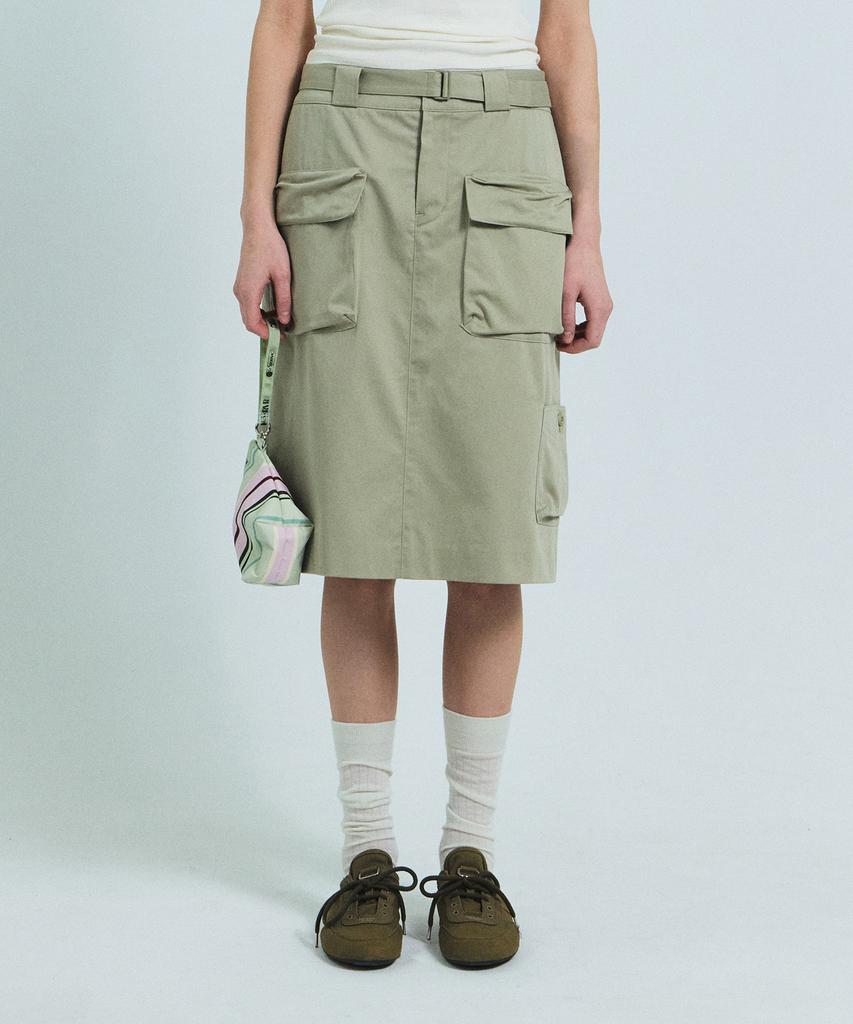 GROVE Betty Cargo Midi Skirt (Beige)