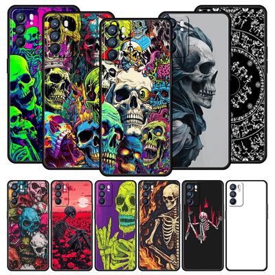 Skeleton Skull Phone Case For Oppo Reno 13 12 11 10 7 F Find X5 X6 A98 A80 A79 A78 A57 A54 A31 A17 Pro 5G Soft TPU Cover Fundas