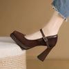 Moda 2024 Tacones de Plataforma Zapatos de Mujer con Pinchos Sandalias Mary Jane Bombas de Marca para Señoras Últimas Puntiagudas Retro Casual Cristal Lolita