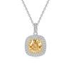 925 Sterling Silver Moissanite Inlaid Pendant Necklace - European & American Niche Design
