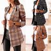 2024 Europäische & Amerikanische Herbst/Winter Bedruckte Zweireihige Anzugkragen Jacke für Damen