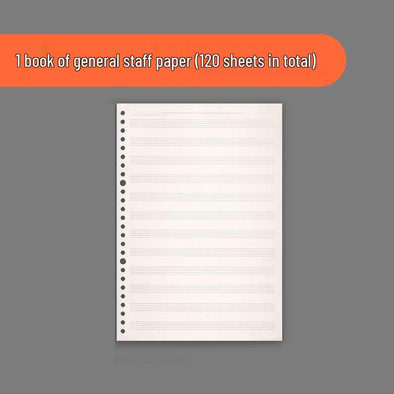 Professional Loose-leaf Music Staff Paper Book: Wide Spacing for Beginners and Students (Large Grid)