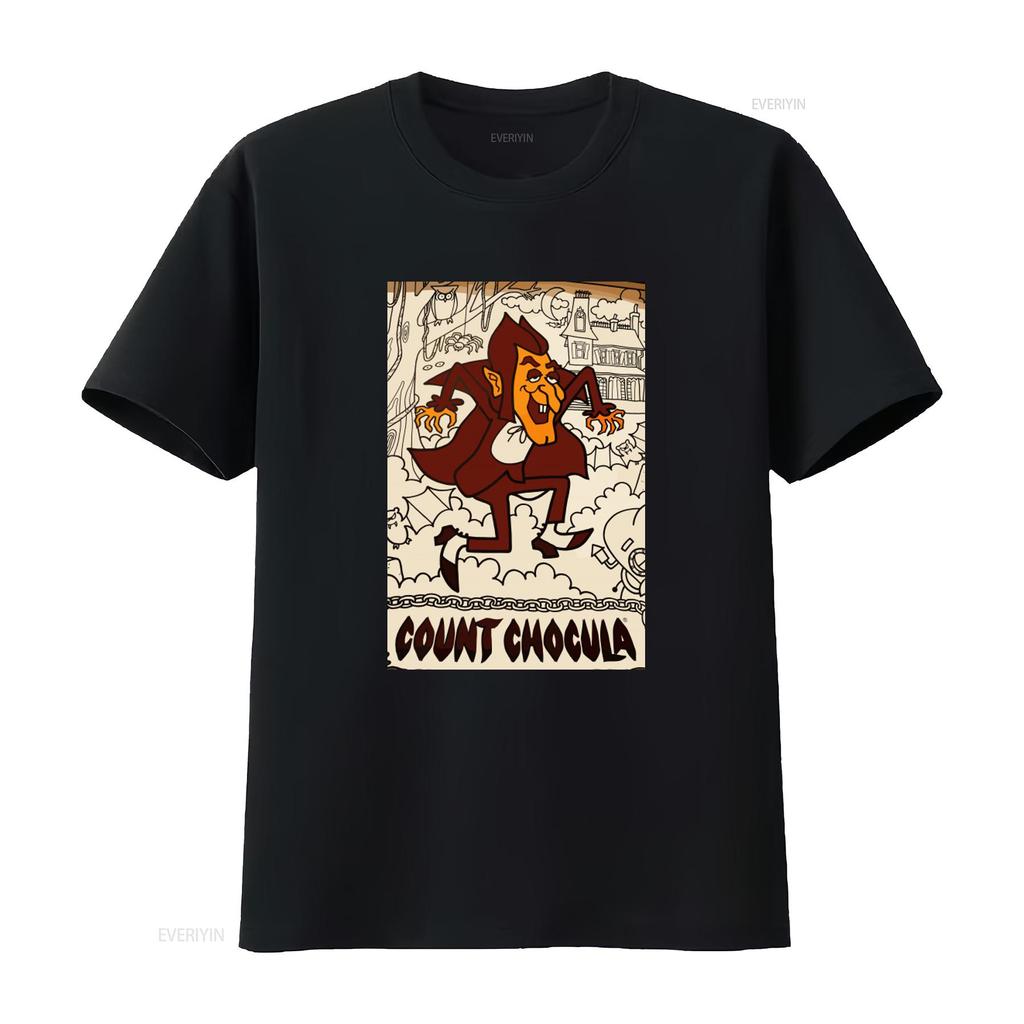 Count Chocula Retro Cereal Ad Vintage Poster T Shirt Heavy Cotton Classic Cartoon Print Vintage Designer Clothes