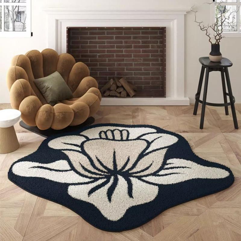 Style Flower Special-shaped Sofa Carpet Living Room Water-absorbent Non-slip Coffee Table Blanket Home Easy Care