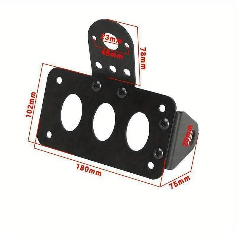 7/8"22mm Motorcycle License Plate Holder Metal License Bracket Tail Light Holder Universal