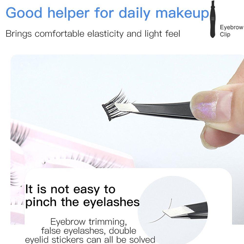 Fine Hairs Slanted Head Makeup Lash Hairs Puller Eyelash Tweezers Eyebrow Tweezer Eye Brow Clips