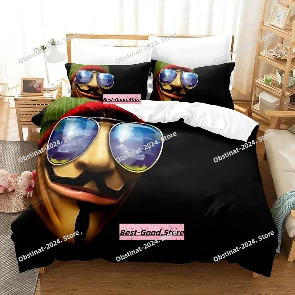 New Personality Technology Anonymous Bedding Set Single Twin Full Queen King Size Bed Set Adult Kid Bedroom Duvetcover Sets