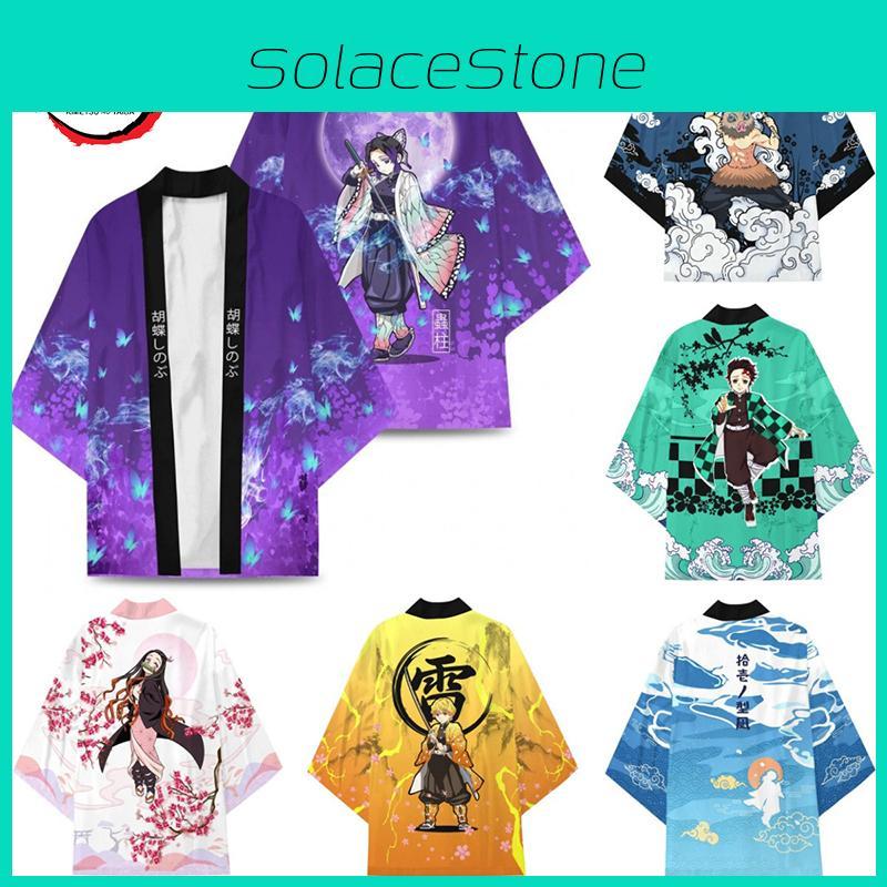 Demon Slayer Cartoon Printed Top Agatsuma Zenitsu Tanjiro Kamado Cosplay Costume