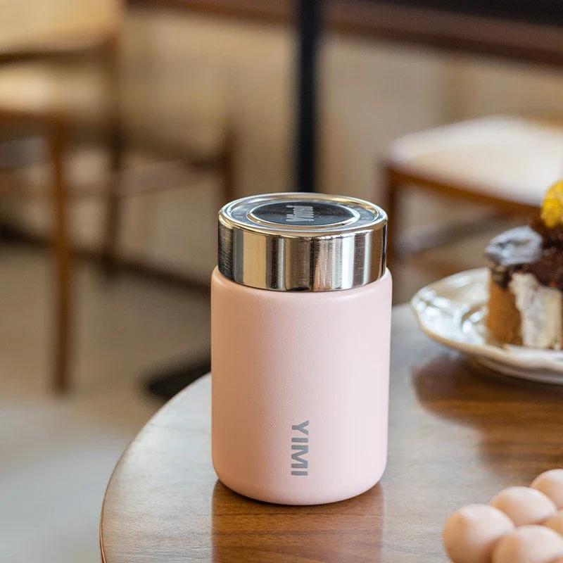 

Mini Vacuum Insulated Thermos Coffee Cup, 316 Stainless Steel 230ml Leak-Proof Water Bottle for Travel, Camping, Office рожевий