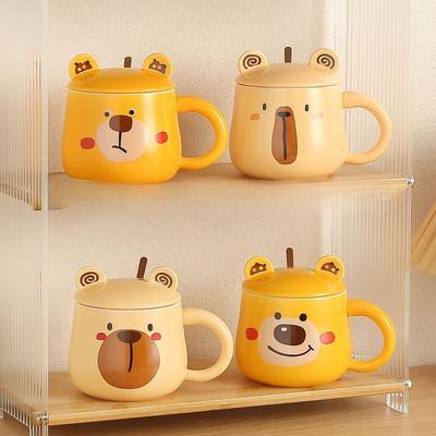 Milk Fufu Bear Mug Cartoon High Appearance Level Ceramic Cup  Household Drinking Cup  Coffee Cup  Breakfast Milk Cup