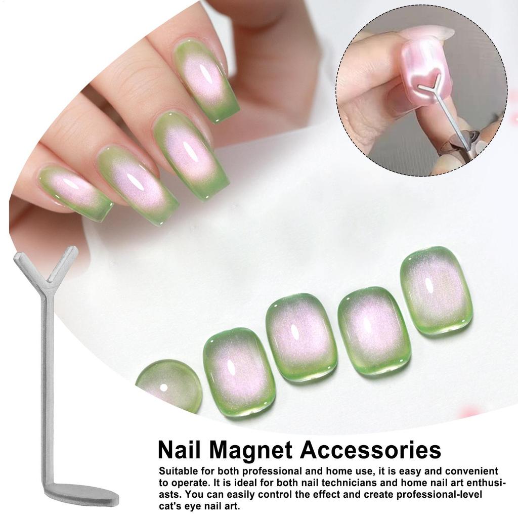Magnet for Nails Y-Shaped Kitten Eye Nail Magnet Home Salon Studio Manicure Gears Fingernails Polish Art Solution for Beginners