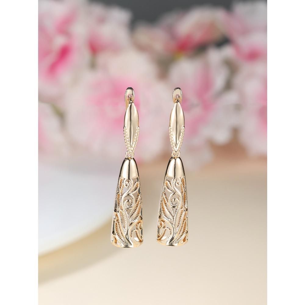 

Модные и Минималистичные Серьги-Пряжки с Полым Цветочным Узором Шампань-Золотого Цвета, Новые Узорные Серьги-Пряжки