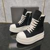 Thick Bottom NEW Heightens Canvas with Thick Soles, and The Top Layer of Cowhide High-top Shoes Is Necessary for Small People.