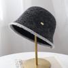 Autumn and Winter New Knitted Bucket Hat Women's Cold-proof Ear Protector Basin Hat Big Head Circumference Versatile Face Small Warm Basin Hat