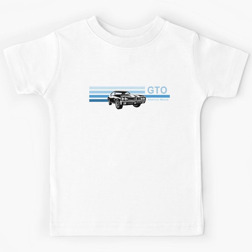 Vintage 1969 GTO, Classic Cars, American Muscle CAR Art, Blue Stripe Kids T-Shirt 160