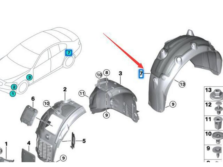 BMW 5 Series G30/G31 Rear Wheel Liners (51717351455, 51717351456)