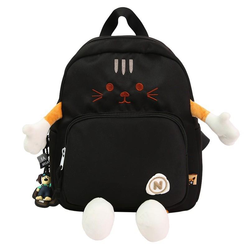 Cute Cartoon Kitten Backpack Girl's Heart Preppy Style Sweet Schoolbag Large Capacity All-matching Student Travel