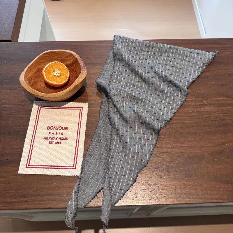 Japanese Retro Natural Cotton Linen Breathable Triangular Scarves With Decorative Covers Spring Summer Necklaces Accessories Wholesale