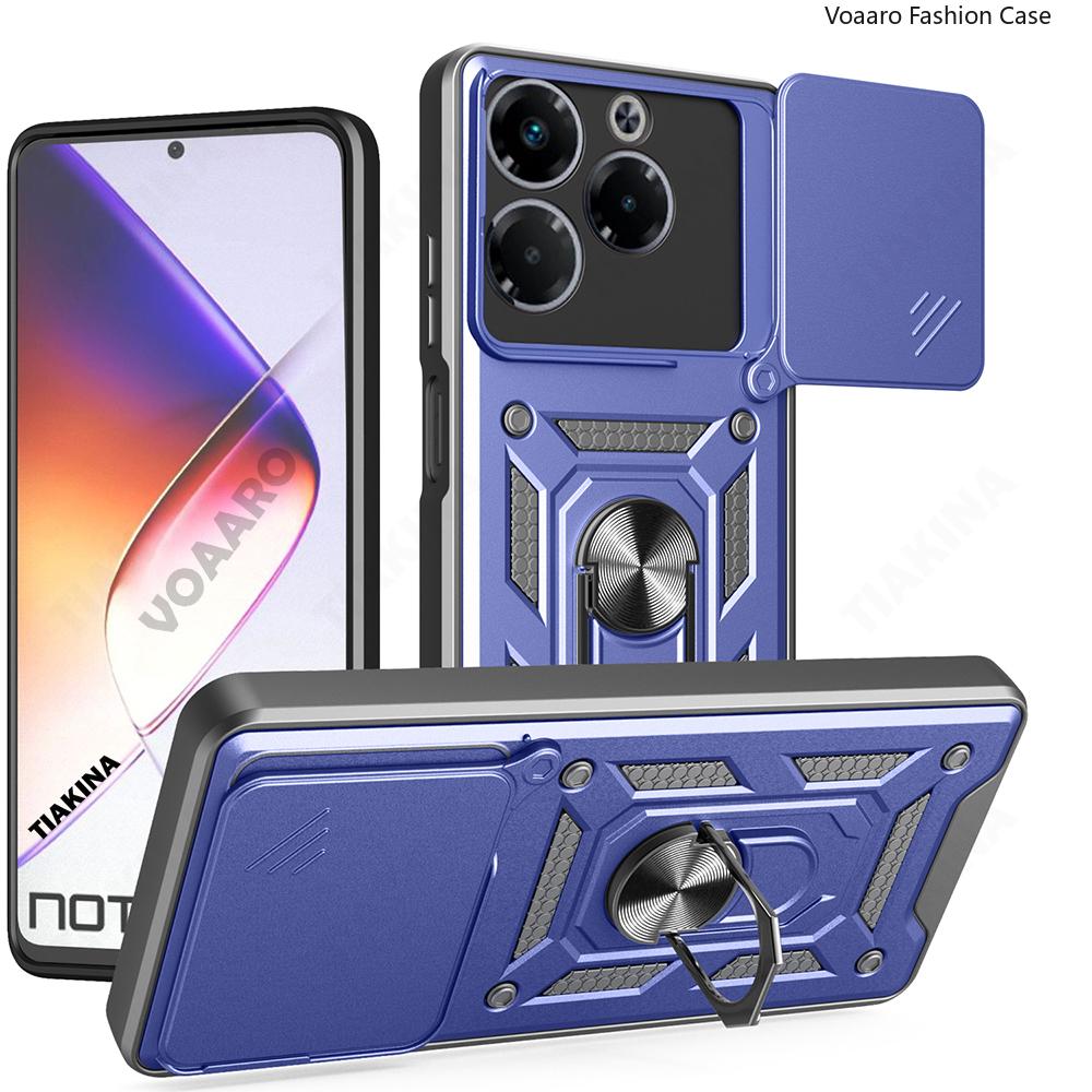 Slide Lens Funda for Infinix Note 40X 5G Case for Infinix Smart 8 Plus Hot 40i 40 Pro 4G Armor Case Magnetic Ring Stand Cover