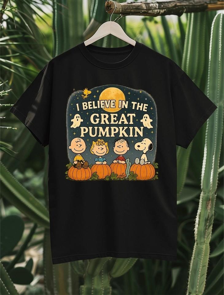 

I Believe in the Great Pumpkin Snoopy Halloween Shirt Pumpkin Patch Cute Ghost Unisex T-Shirt XXL
