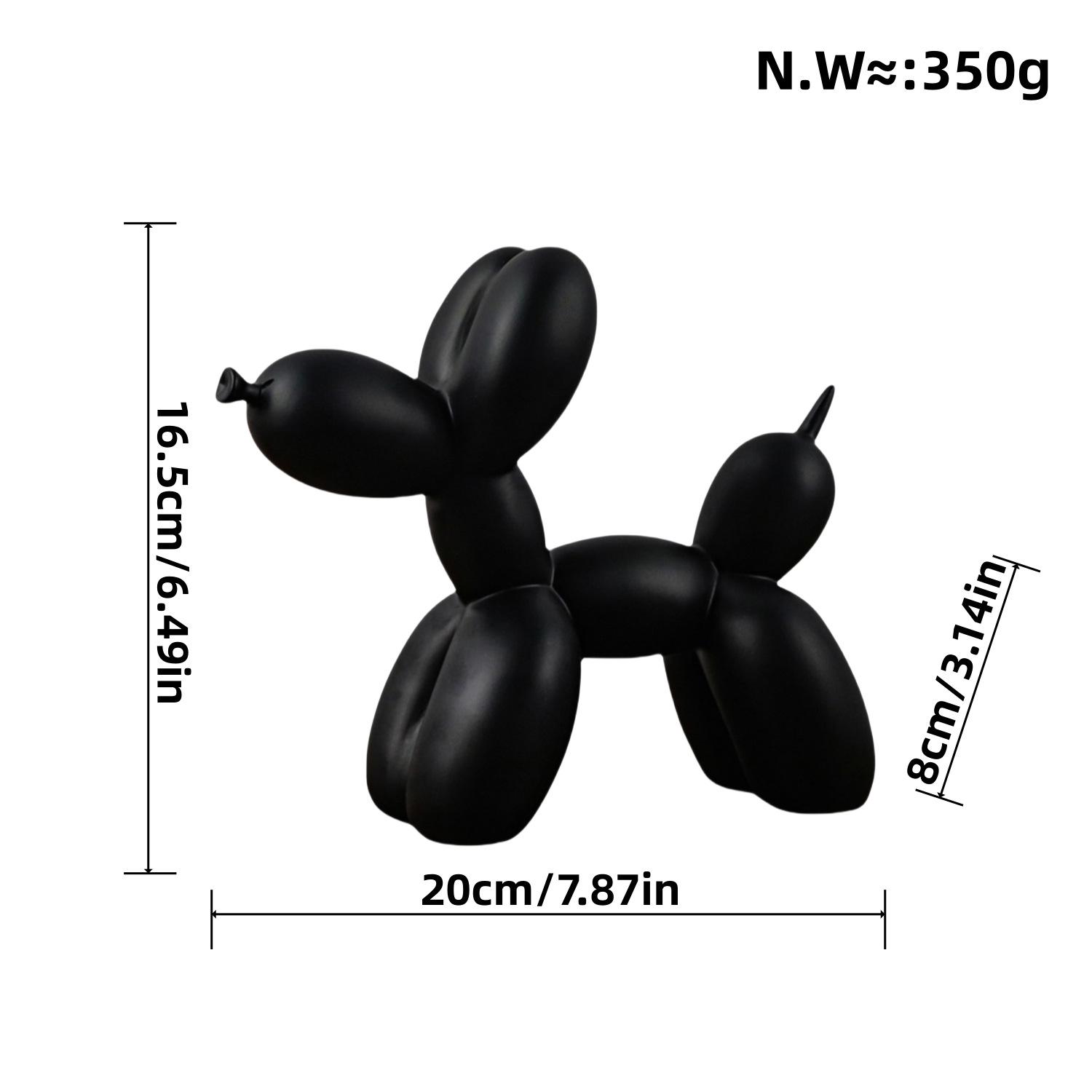 Resin Balloon Dog Ornament: Modern Solid Color Display for Home or Office