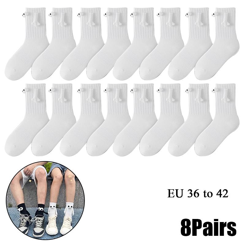 10 Paare Club Promi Ins Mode Lustig Kreativ Magnetische Anziehung Hände Schwarz Weiß Cartoon Augen Paare Socken Socken
