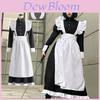 Costume de soubrette classique noir et blanc, tenue de cosplay élégante et stylée pour café