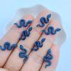 50Pcs New Cute Resin 8*17Mm Mini Shiny Little Snake Series Flat Back Manicure Parts Embellishments For Hair Bows Accessories