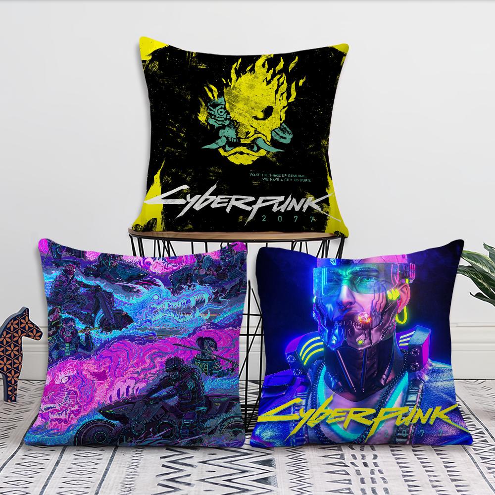 Game C-Cyber-Co-P-punk 2077 Cushion Cover For Pillow Sofa Printing Decoration Room Home Office Coffee Shop Car Nordic Simplicity