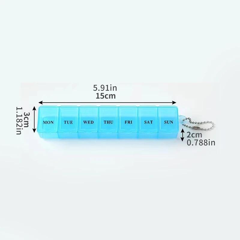 Portable Day Box Organizer Travel Storage Compartment Medicine Tablet Holder Pillsplitter Plastic Exquisite Weekly Container